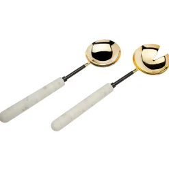Salad Servers|Godinger Snowy Marble Salad Server Set