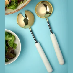 Salad Servers|Godinger Snowy Marble Salad Server Set