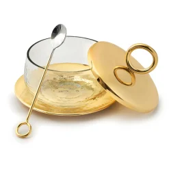 Honey & Jam Jars|Godinger Sphere Gold Honey Jar