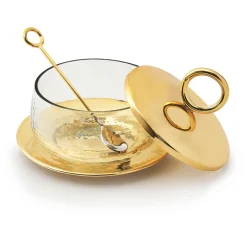 Honey & Jam Jars|Godinger Sphere Gold Honey Jar