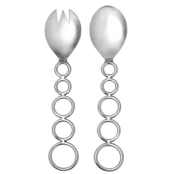 Salad Servers|Godinger Sphere Stainless Salad Server Set