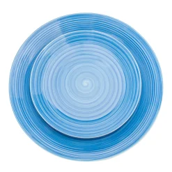 Everyday Dinnerware|Godinger Spiral Blue Porcelain 12 Piece Dinnerware Set, Service For 4