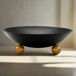 Serving Bowls|Godinger Temari Black Footed Salad Bowl