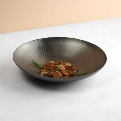 Serving Platters|Godinger Temari Hammered Gunmetal Round Platter