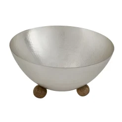 Serving Bowls|Bowls|Godinger Temari Hammered Silver Footed Salad Bowl