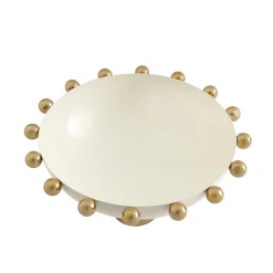 Serving Bowls|Bowls|Godinger Temari White & Gold Footed Salad Bowl