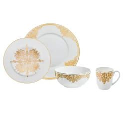 Fine Dinnerware|Godinger 20th Century Baroque Bone China 16 Piece Dinnerware Set, Service for 4