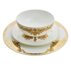 Fine Dinnerware|Godinger 20th Century Baroque Bone China 16 Piece Dinnerware Set, Service for 4
