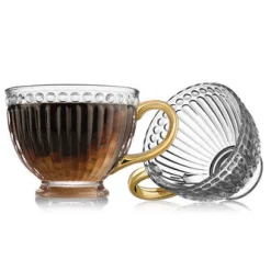 Mugs & Teacups|Godinger Triumph Gold Handle Oversized Coffee Mug, Set of 2