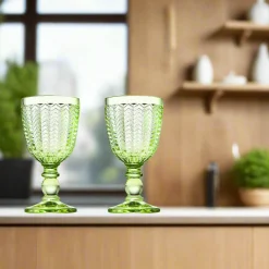 Wine & Champagne|Godinger Twill Green White Wine, Set of 4