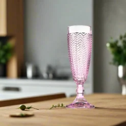 Wine & Champagne|Godinger Twill Pink Flute, Set of 4