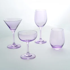 Stemless|Godinger Veneto Amethyst Stemless Wine Glass, Set of 4