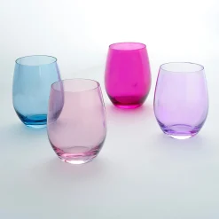 Stemless|Godinger Veneto Amethyst Stemless Wine Glass, Set of 4