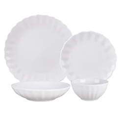 Fine Dinnerware|Godinger Viera Porcelain 16 Piece Dinnerware Set, Service for 4
