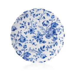Dinner Plates|Godinger Vintage Bluetiful Floral Scalloped Dinner Plate