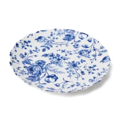 Dinner Plates|Godinger Vintage Bluetiful Floral Scalloped Dinner Plate