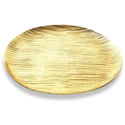Boxes|Decorative Trays|Godinger Wadi Gold Textured Round Tray