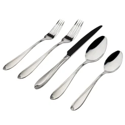 Flatware Sets|Godinger Wave Sandblasted 18/0 Stainless Steel 20 Piece Flatware Set, Service For 4