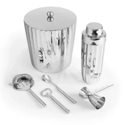 Barware Sets|Barware Tools|Godinger Waves Stainless Steel Bar Tool Set
