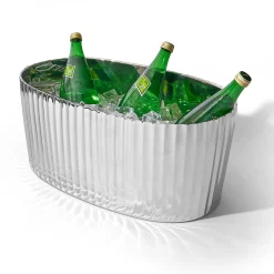 Ice Buckets|Godinger Waves Stainless Steel Party Tub