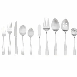 Flatware Sets|Godinger Wayland Matte 18/10 Stainless Steel 45 Piece Flatware Set, Service For 8